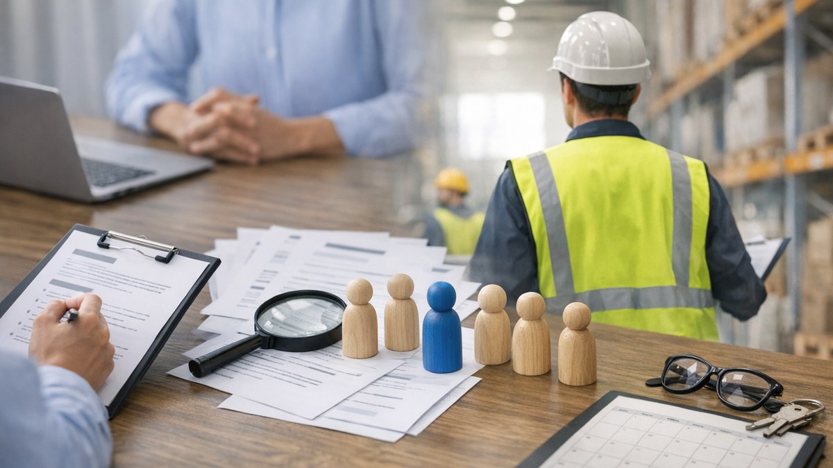 Illustration éditoriale sur intérim et recrutement