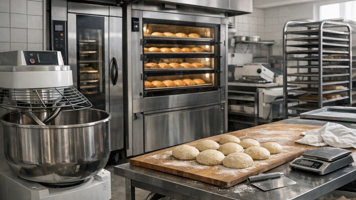 Illustration éditoriale sur matériel de boulangerie professionnel