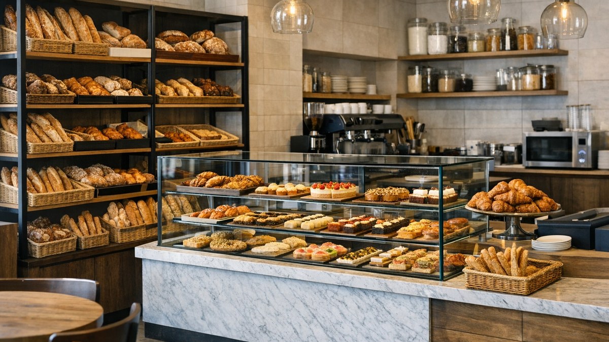 Illustration éditoriale sur agencement de boulangerie